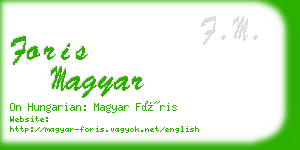 foris magyar business card